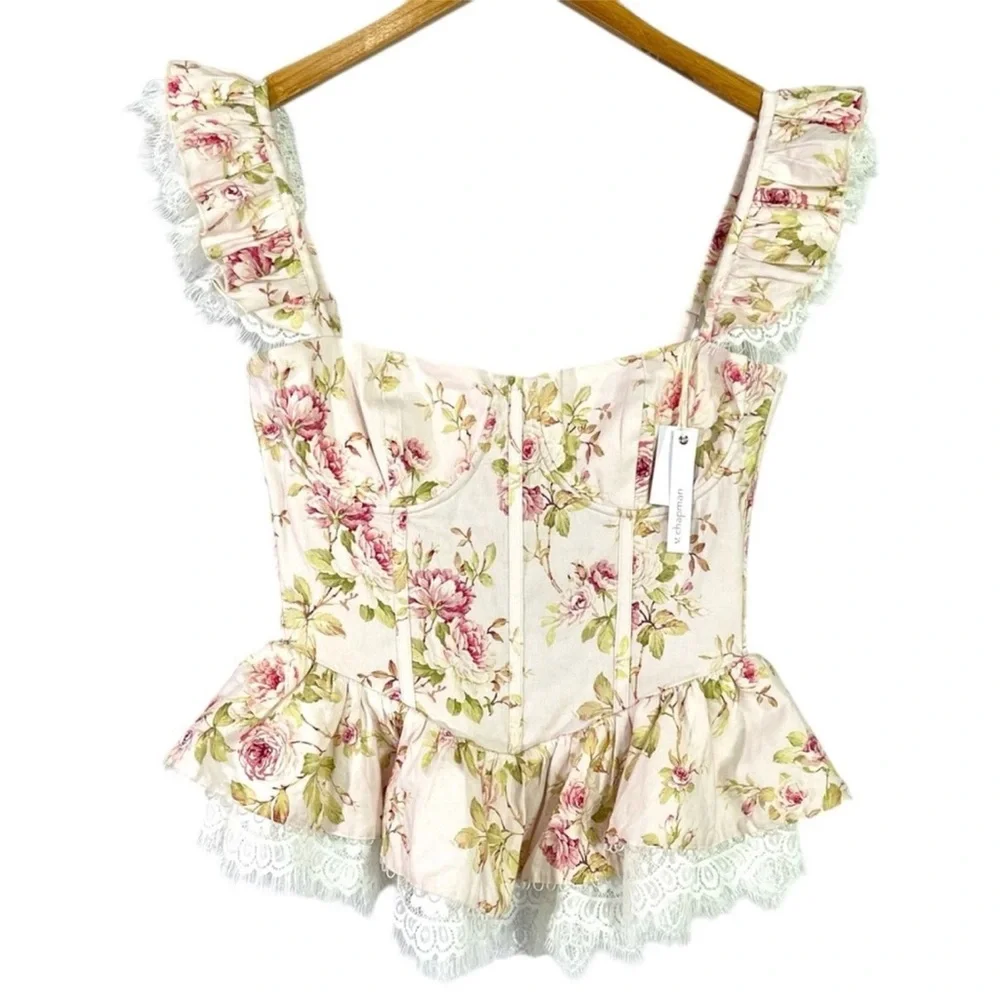 NWT V. Chapman Sorento Corset Top size 8 in Pink Rose - Picture 3 of 8